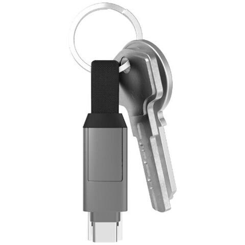 Cavo Multiconnettore inCharge 6 USB-C / Lightning / Micro USB Portachiavi Colore Grigio - Foto 4