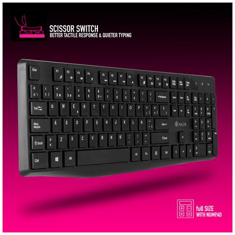 Tastiera e Mouse Wireless 8435430618341 (Layout Francese) Colore Nero - Foto 2