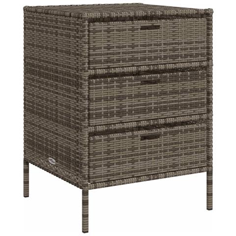 Armadietto Portaoggetti Giardino Grigio 55x59x80cm Polyrattan - Foto 2