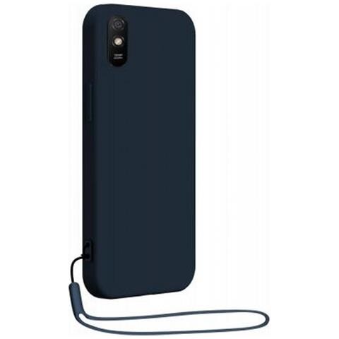 Cover In Silicone Per Xiaomi Redmi 9a Con Cinturino Da Polso Abbinato, Blu Scuro - Foto 1