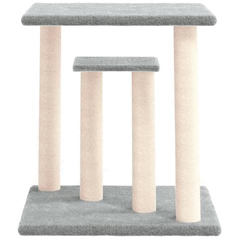Pali Tiragraffi Per Gatti Con Piattaforme Grigio Chiaro 50 Cm - Foto 1