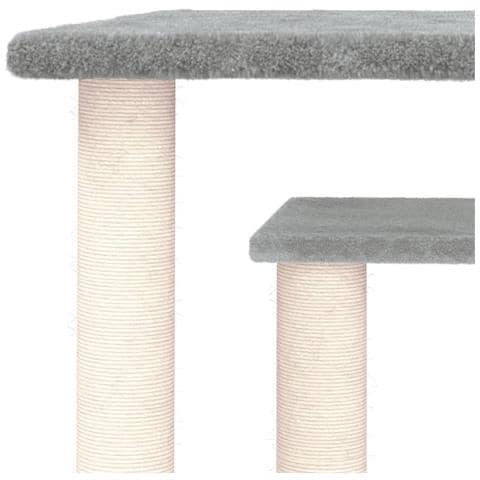 Pali Tiragraffi Per Gatti Con Piattaforme Grigio Chiaro 50 Cm - Foto 2