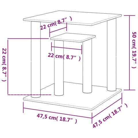 Pali Tiragraffi Per Gatti Con Piattaforme Grigio Chiaro 50 Cm - Foto 3