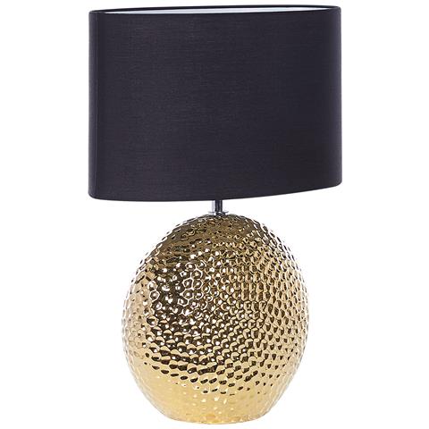 Lampada Da Tavolo Nasva Ceramica Oro - Foto 2