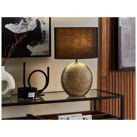 Lampada Da Tavolo Nasva Ceramica Oro - Foto 1