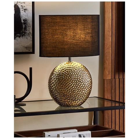 Lampada Da Tavolo Nasva Ceramica Oro - Foto 8