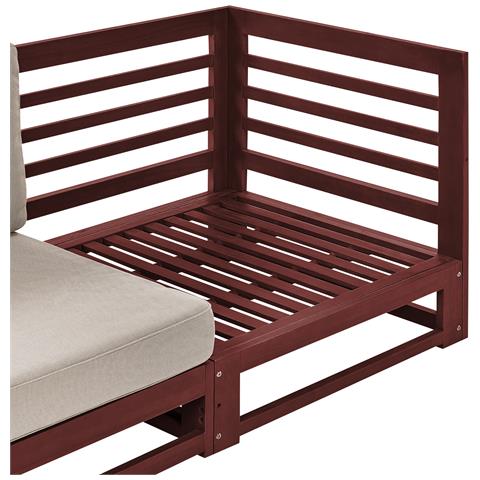 Divano 2 Posti Trani Legno D'acacia Rosso Scuro - Foto 2