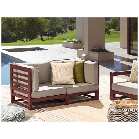 Divano 2 Posti Trani Legno D'acacia Rosso Scuro - Foto 1