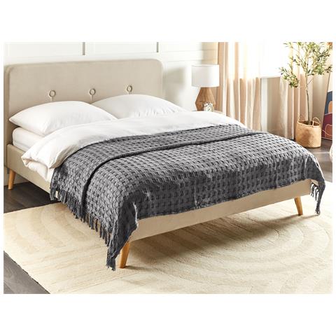 Copriletto Cotone Grigio Scuro 200 X 220 Cm Bere - Foto 1