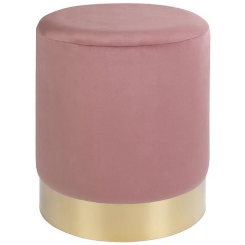 Pouf Gamby - Rosa - Velluto - 34x34x43 Cm - Foto 1