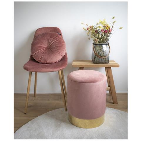 Pouf Gamby - Rosa - Velluto - 34x34x43 Cm - Foto 2
