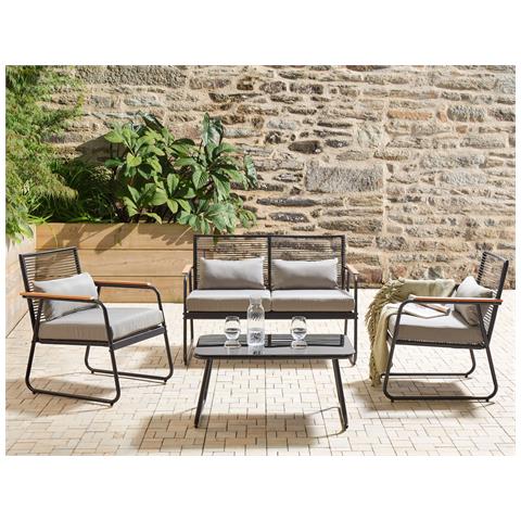 Salotto Da Giardino Pomonte Metallo Nero - Foto 1