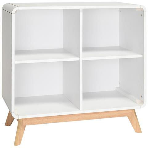 Cassie Libreria A 4 Ripiani In Agglomerato Bianco - Foto 1