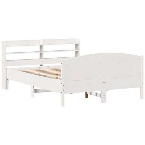Letto Senza Materasso Bianco 120x190 Cm Legno Massello Di Pino - Foto 3