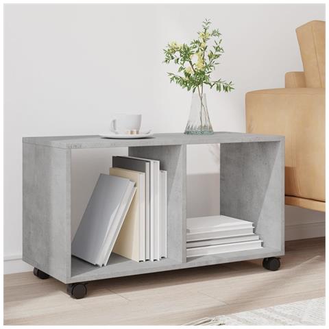 Mobiletto Con Ruote Grigio Cemento 72x33x42,5 Cm In Truciolato - Foto 3