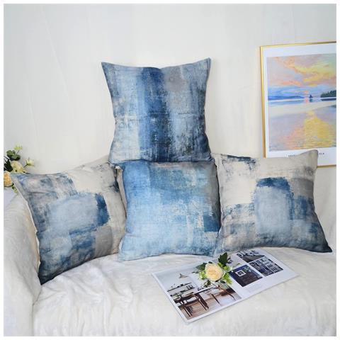 Set Di Federe Blu Ruedong 4 Pezzi 45 X 45 Cm - Foto 2