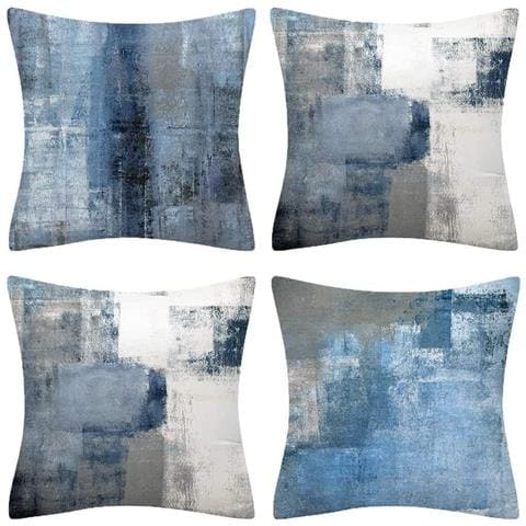 Set Di Federe Blu Ruedong 4 Pezzi 45 X 45 Cm - Foto 1