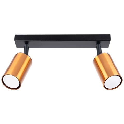 Lampada Da Soffitto Winx 2 Nero /coop Sl. 1375 - Moderno Lampade Da Soffitto Nero /rame 18.5x30x6 Cm - Foto 1