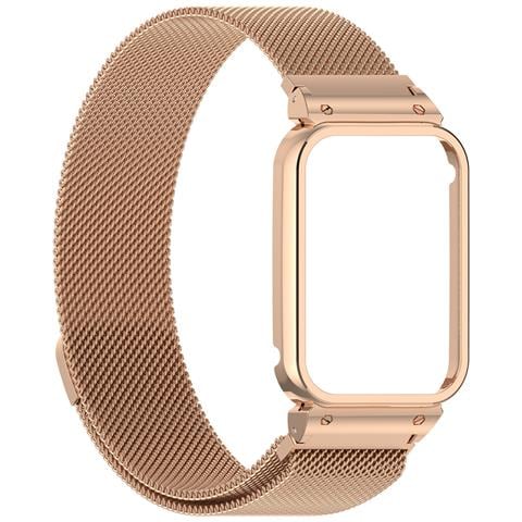 Cornice In Metallo Per Xiaomi Band 9 Pro Con Cinturino Milanese - Oro Rosa - Foto 2