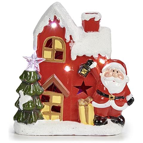 Figura Di Babbo Natale Con Casetta. - Foto 1