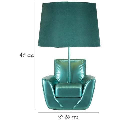 Lampada Da Tavolo Poltrona 2 - Blu - Poliresina - 26x26x43 Cm - Foto 6