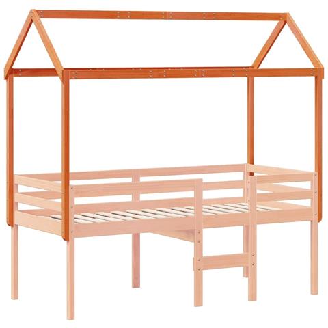 Tetto Letto Bambini Marrone Cera 207x80,5x151,5cm Massello Pino - Foto 2