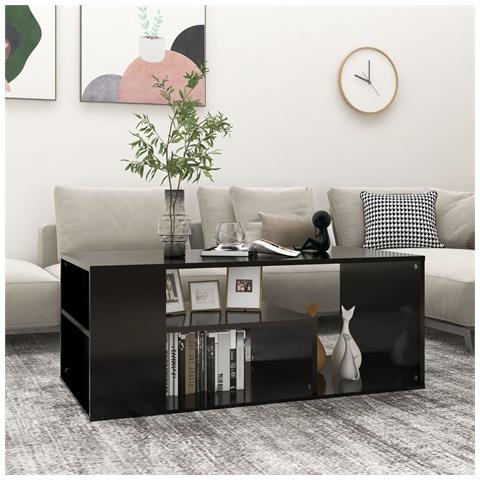 Lusso Casadino -  Tavolino Da Salotto Nero 100x50x40 Cm In Legno Multistrato - Foto 6