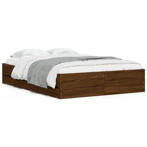 Giroletto Cassetti Rovere Marrone 120x190 Cm Legno Multistrato - Foto 1