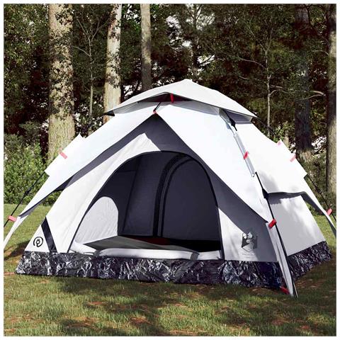Tenda 3 Persone Bianca in Tessuto Oscurante a Rilascio Rapido - Foto 1