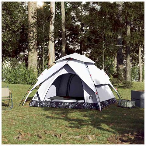 Tenda 3 Persone Bianca in Tessuto Oscurante a Rilascio Rapido - Foto 2