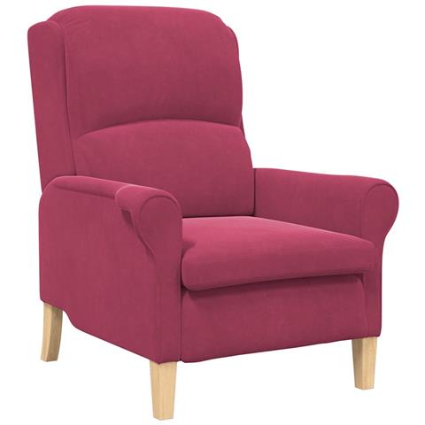 poltrona Rosso vino 76 x 94 x 102 cm Velluto - Foto 1