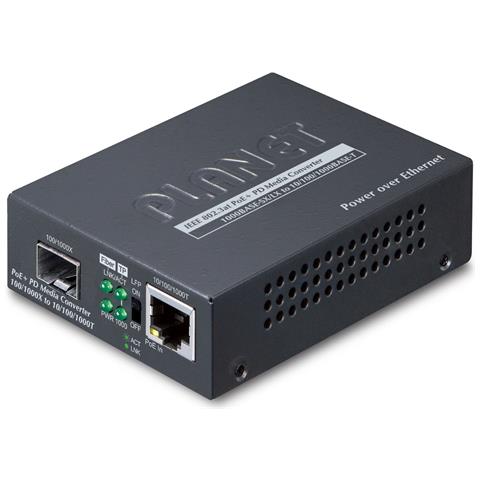 802.3at PoE+ PD convertitore multimediale di rete 2000 Mbit /s Nero - Foto 1