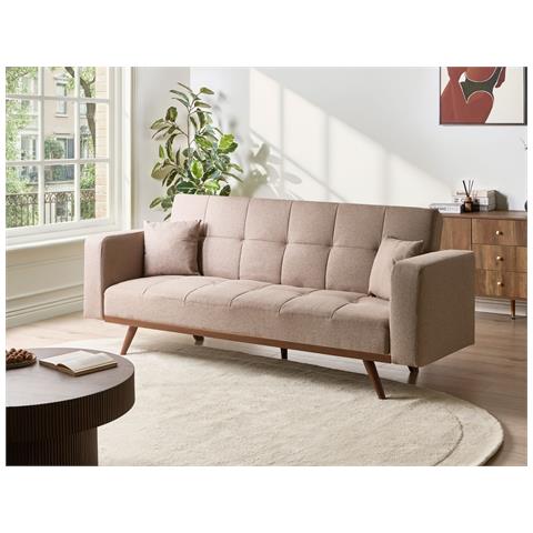 Divano Letto 3 Posti Hjulby Marrone Chiaro - Foto 1