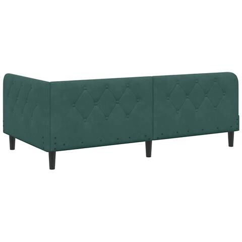 Cornice del letto ad angolo Verde Scuro 90 x 200 cm Velluto - Foto 9
