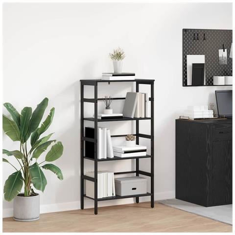 Libreria Rovere Nero 60 x 29,5 x 115 cm Legno multistrato - Foto 2