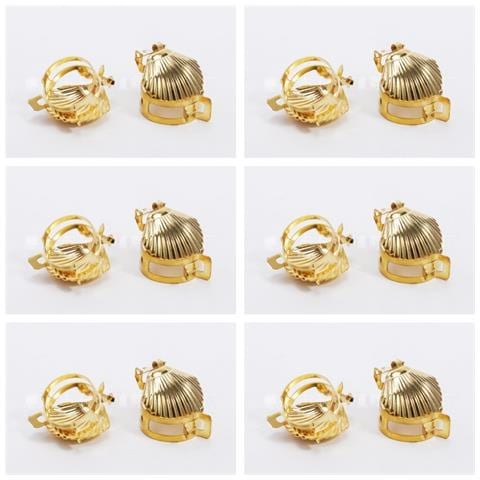 Spegni Candela Automatico Con Copertura A Conchiglia Regolabile - Set Da 6, Estintore Per Stoppino In Metallo Gold - Foto 1