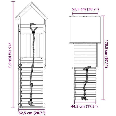 Set da Gioco da Esterno in Legno Massello di Pino - Foto 9