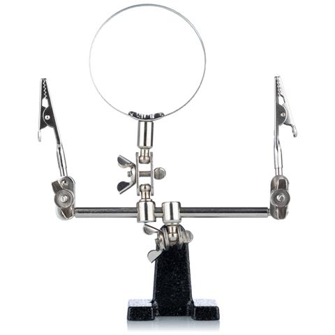 Supporto Terza Mano Con Lente D'ingrandimento - Lente 65 Mm X2,5 | Base Stabile, Pinze Regolabili | Per Elettronica E Modellismo - Foto 8