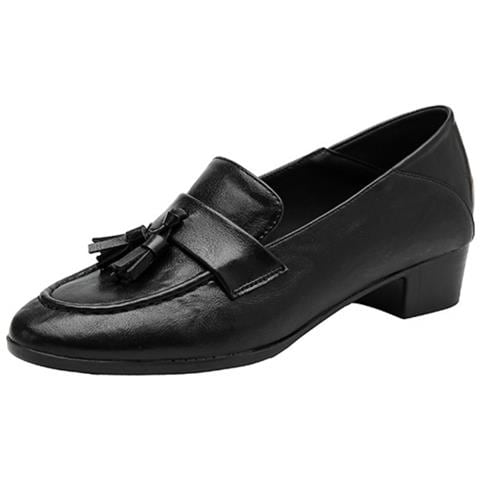 Mocassini Slip-on Con Tacco Chunky Da Donna: Scarpe Classiche Eleganti E Confortevoli Black 40 - Foto 1