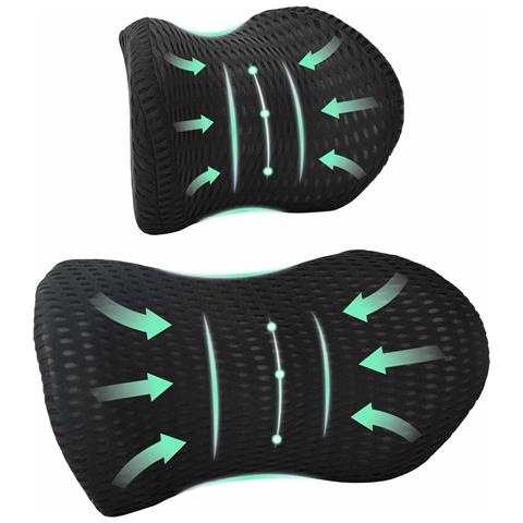 Set di Cuscini Colore uniforme 2 pcs Nero Schiuma Memory - Foto 1