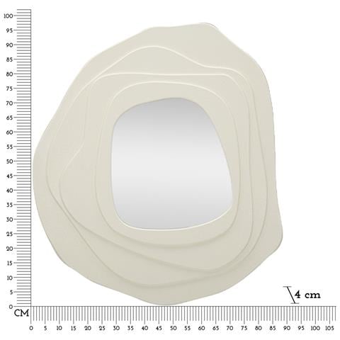 Specchio Da Parete Dalia Bianco Dalla Forma Organica 98x104 Cm - Foto 6
