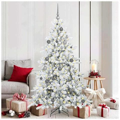 Albero di Natale Artificiale con Rami Pieghevoli Bianco 180 cm - Foto 2