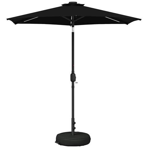 Parasol da Giardino con Luci LED 230 x 230 cm Poliestere Nero - Foto 1