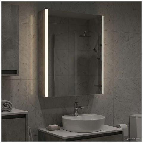 Mobiletto per specchio da bagno Grigio cemento - Foto 2