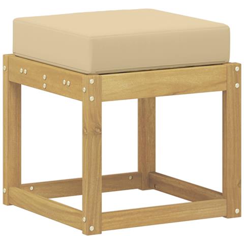 Panca da esterno con cuscino Bianco 43 x 43 x 45 cm - Foto 1
