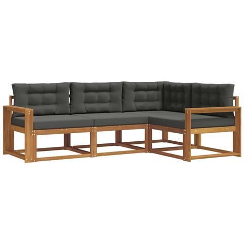 Set di divani da esterno con cuscino 4 pcs Naturale e Antracite - Foto 1