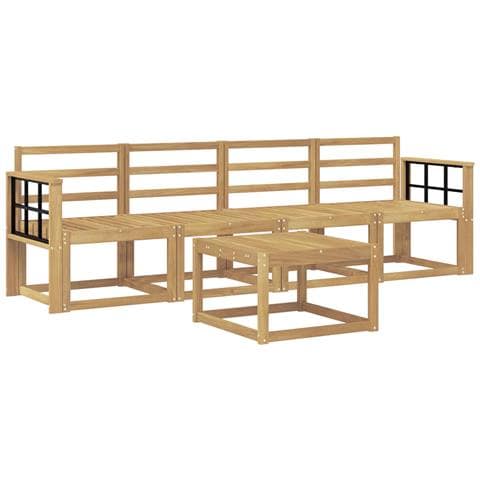 Set di divani da esterno 5 pcs Bianco 59 x 59 x 37 cm - Foto 1