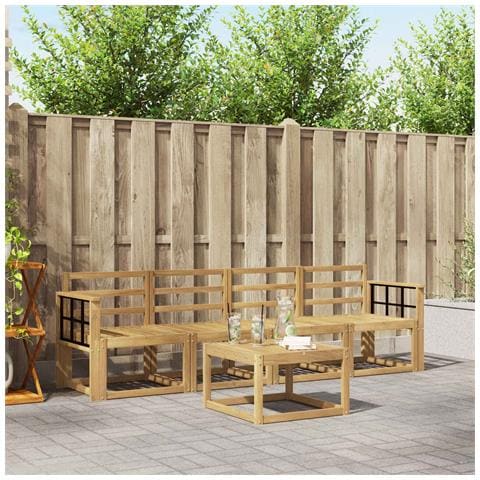 Set di divani da esterno 5 pcs Bianco 59 x 59 x 37 cm - Foto 2