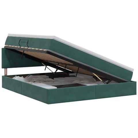 Letto con Contenitore Verde Scuro 180 x 200 cm Velluto - Foto 1