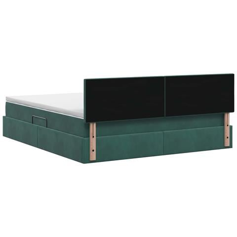 Letto con Contenitore Verde Scuro 180 x 200 cm Velluto - Foto 9